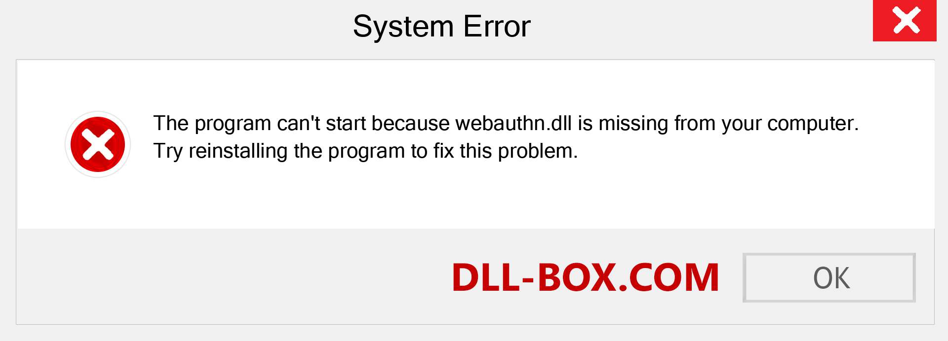  webauthn.dll file is missing?. Download for Windows 7, 8, 10 - Fix  webauthn dll Missing Error on Windows, photos, images